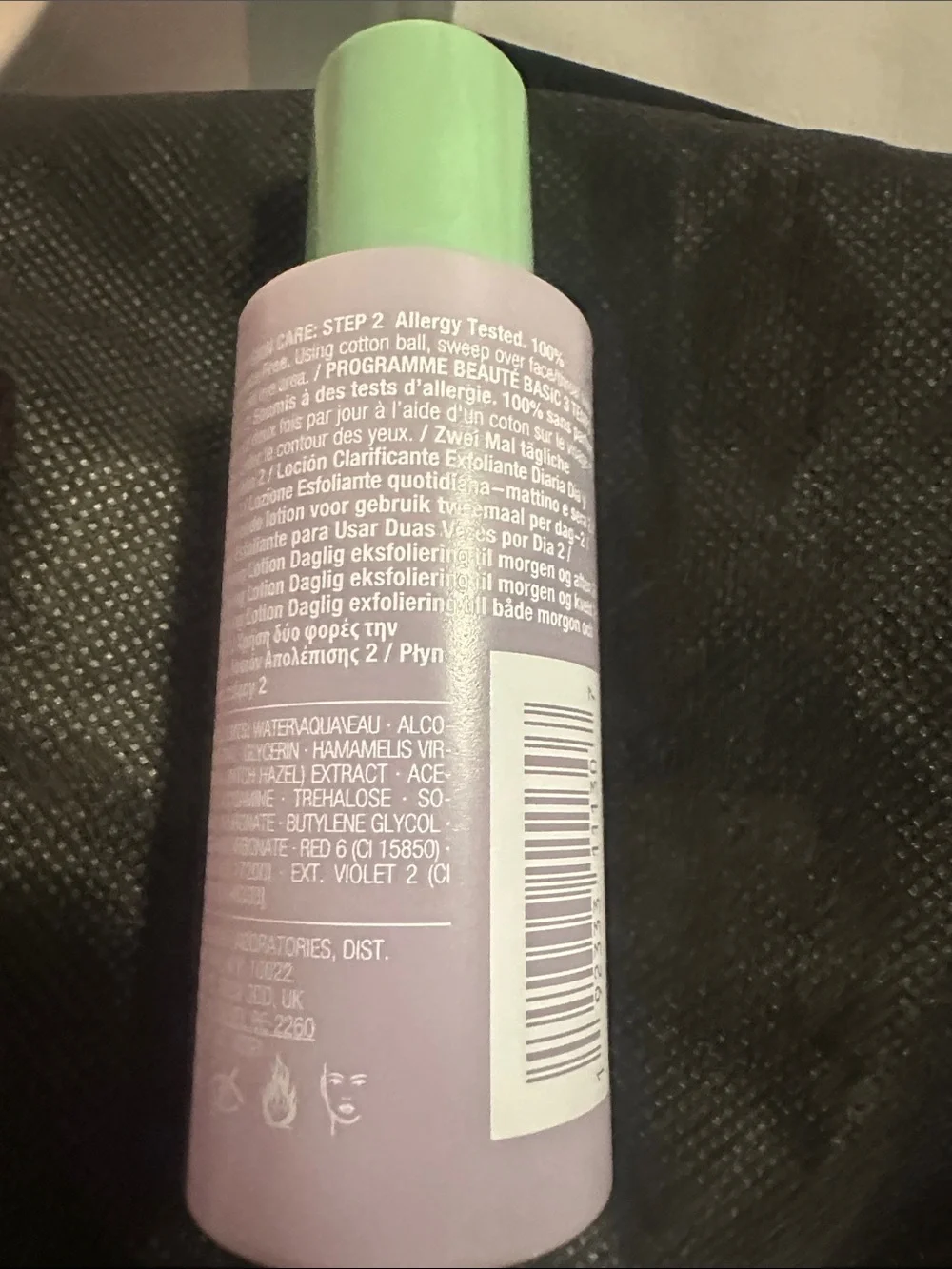 Clinique Clarifying Lotion 2 Pale Pink Bottle with Mint Green Cap